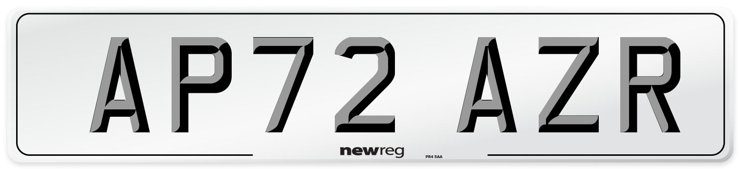 AP72 AZR Number Plate from New Reg